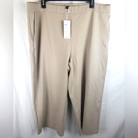 Eileen Fisher Wheat Hi Waist Wide Ankle Pant Sz 1X - Picture 1 of 8